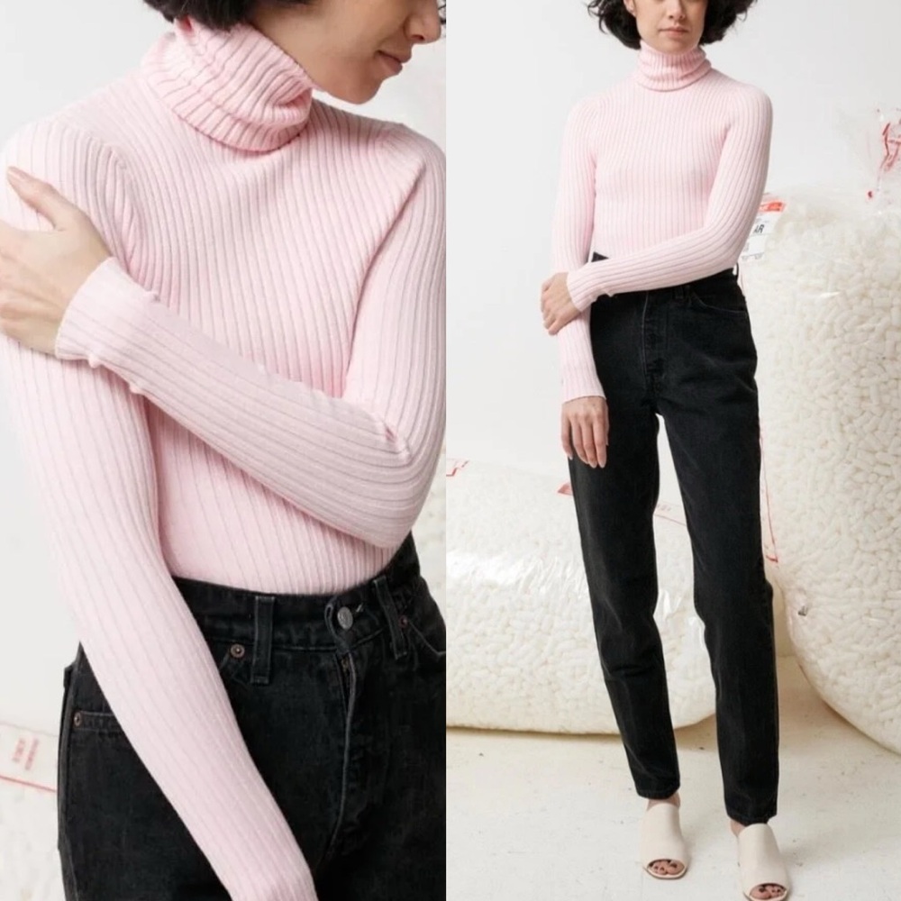 GIU GIU NONNA TUTLENECK SWEATER PINK sz S